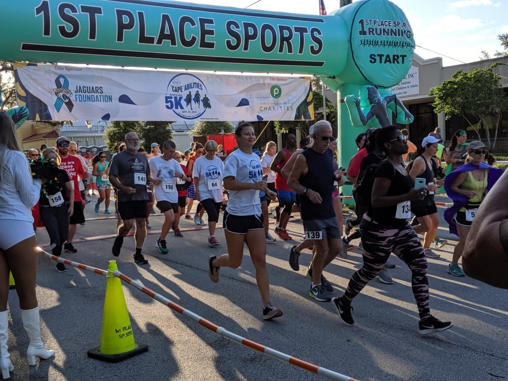 Runners at the finishling at the BASCA Cape-Abilities 5K