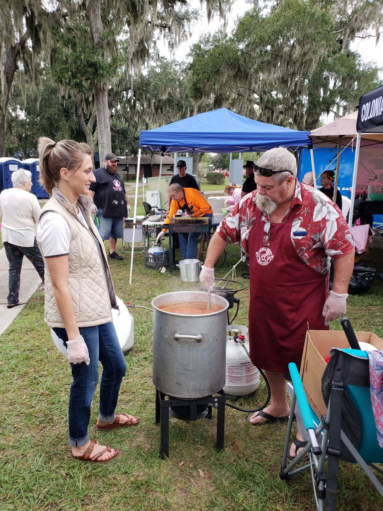 competitor at moosehaven chili cook-off