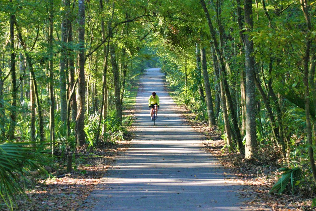 Cyclist on the Black Creek Park & Trail
