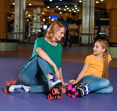 Mother Daughter at Skate Station