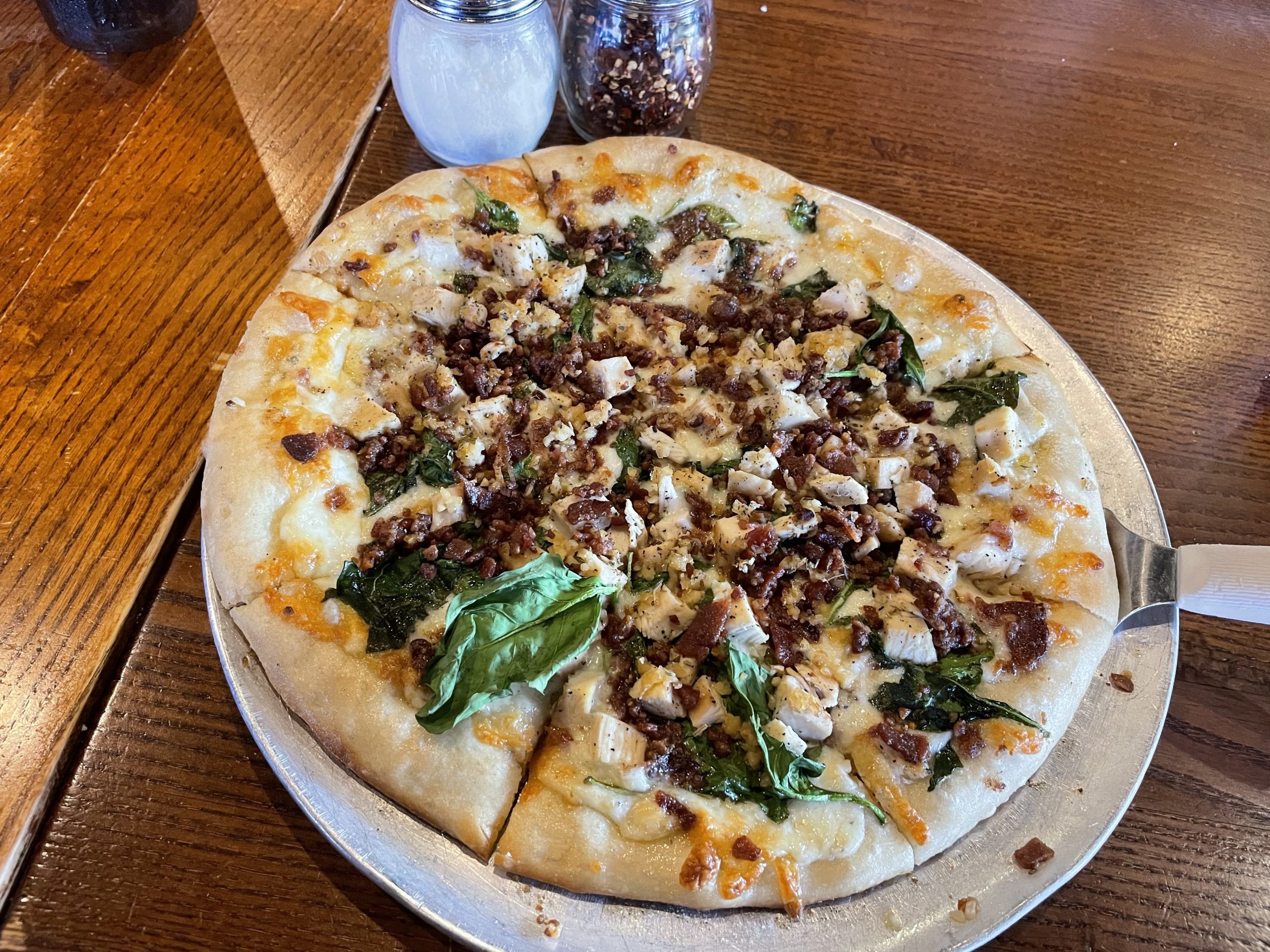 Chicken Bacon Alfredo Pizza