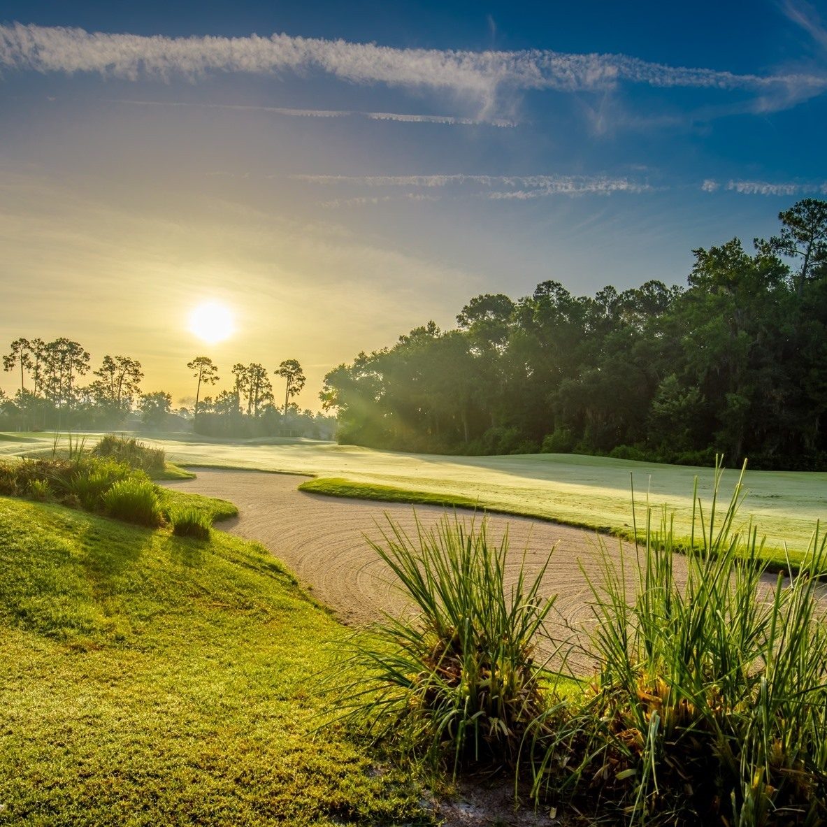 Sunrise at Eagle Harbor golf course.