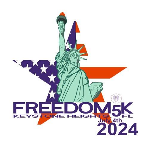 Logo of statue of liberty and event text with a patriotic star