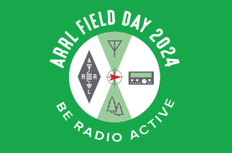 Event information printed over a green background.