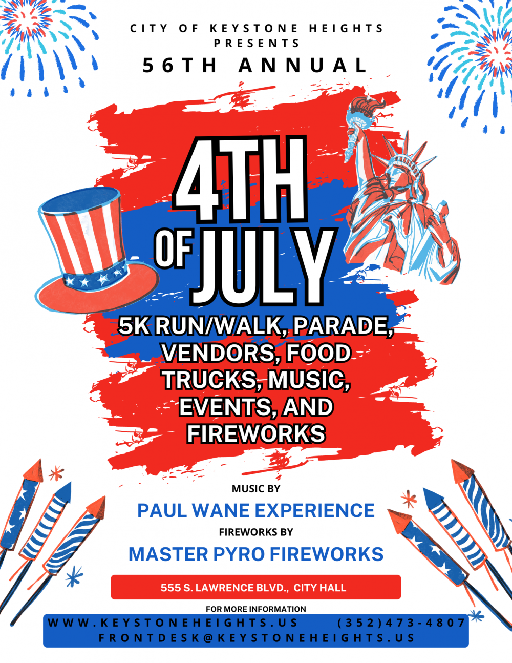 Patriotic flier with event details