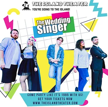 Cast and event information on 80s style background.