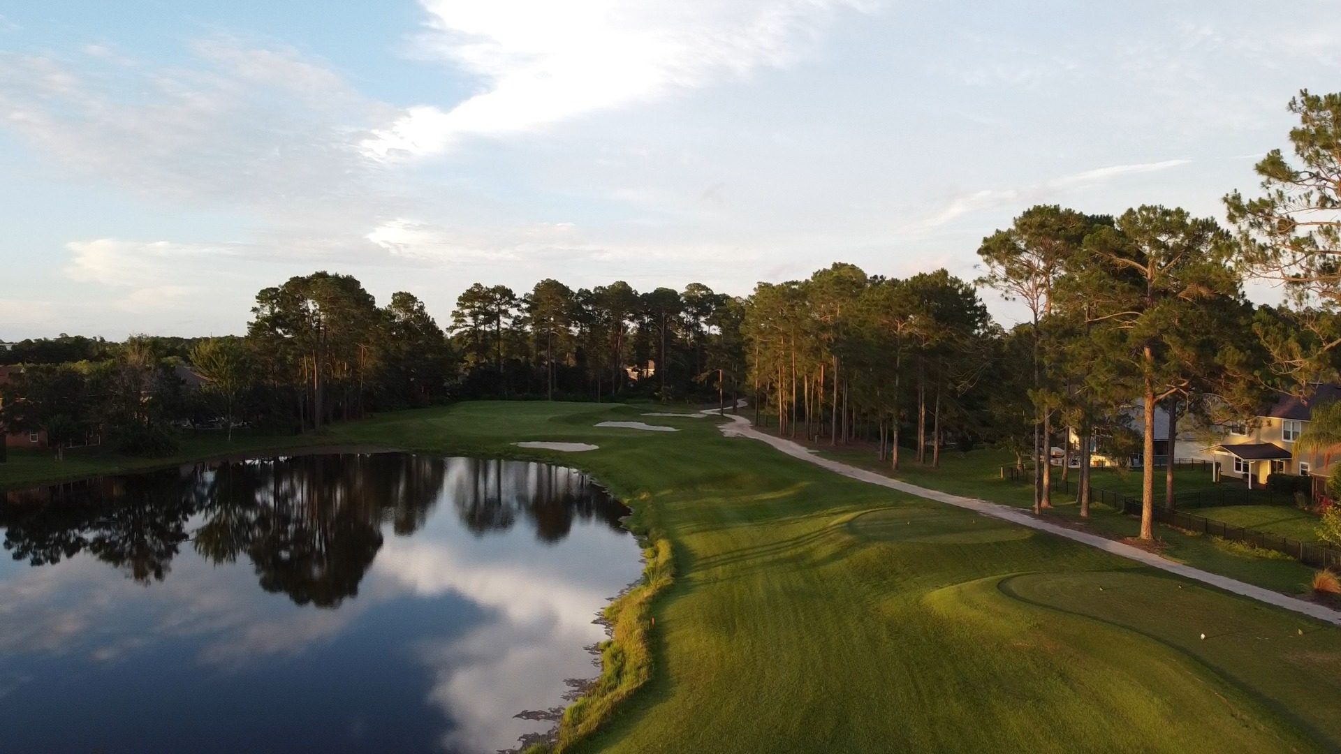 Birdseye view of the fleming island golf club course