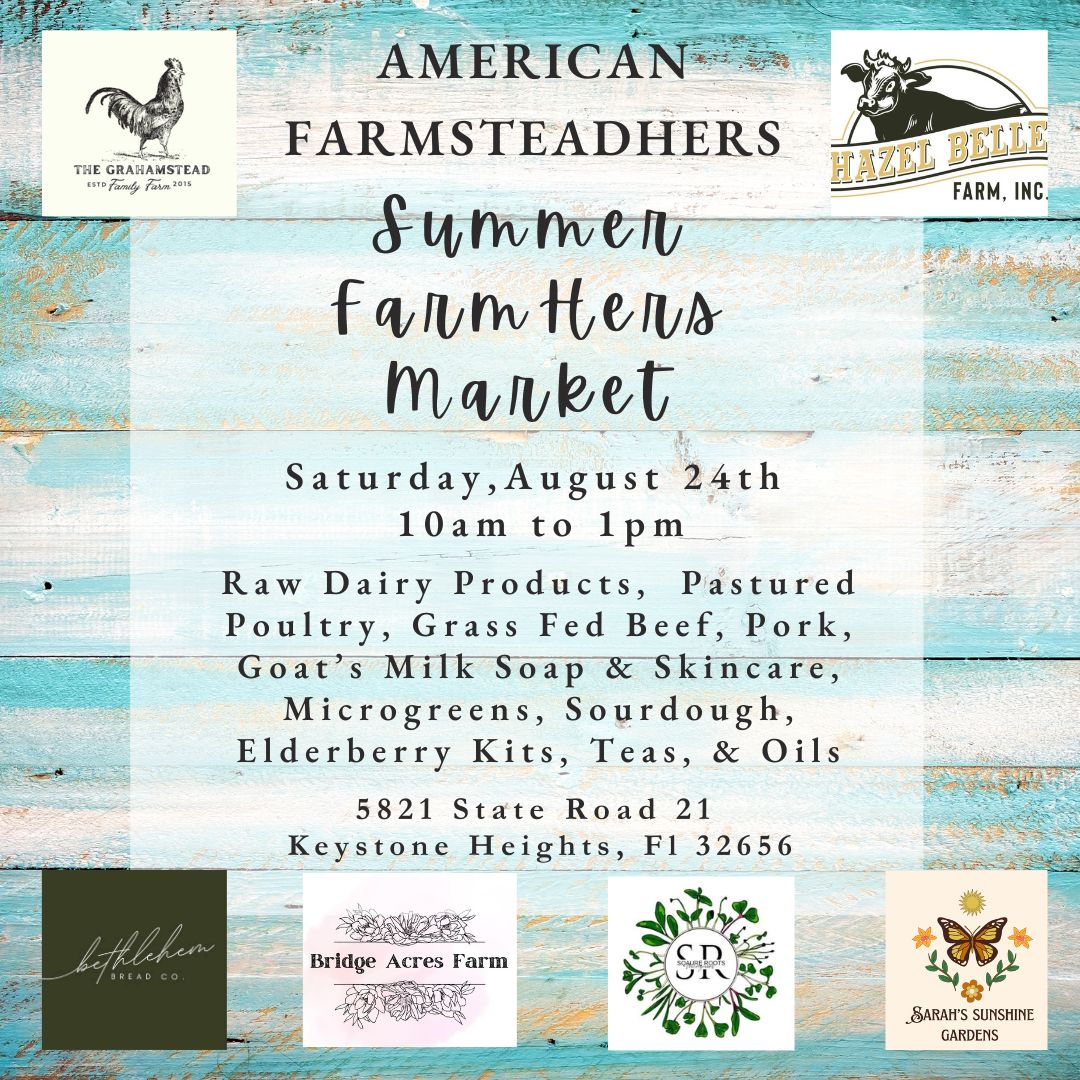 Graphic with event details about farmers market