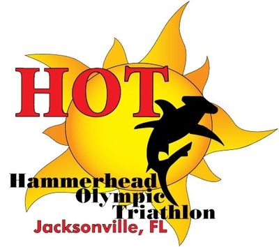 HOT Triathalon Logo with Sunshine and Hammerhead Shark