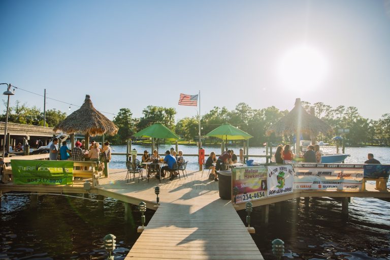 Outdoor Seating area at Whitey's Fish Camp