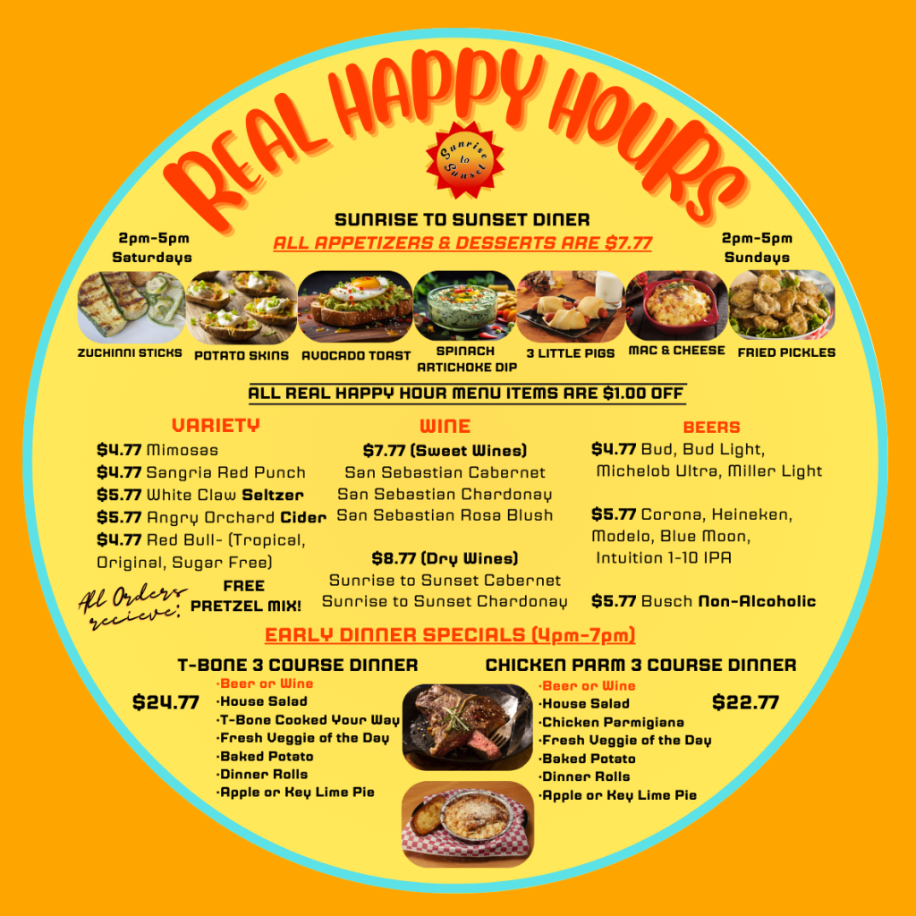 Sunrise to Sunset Menu