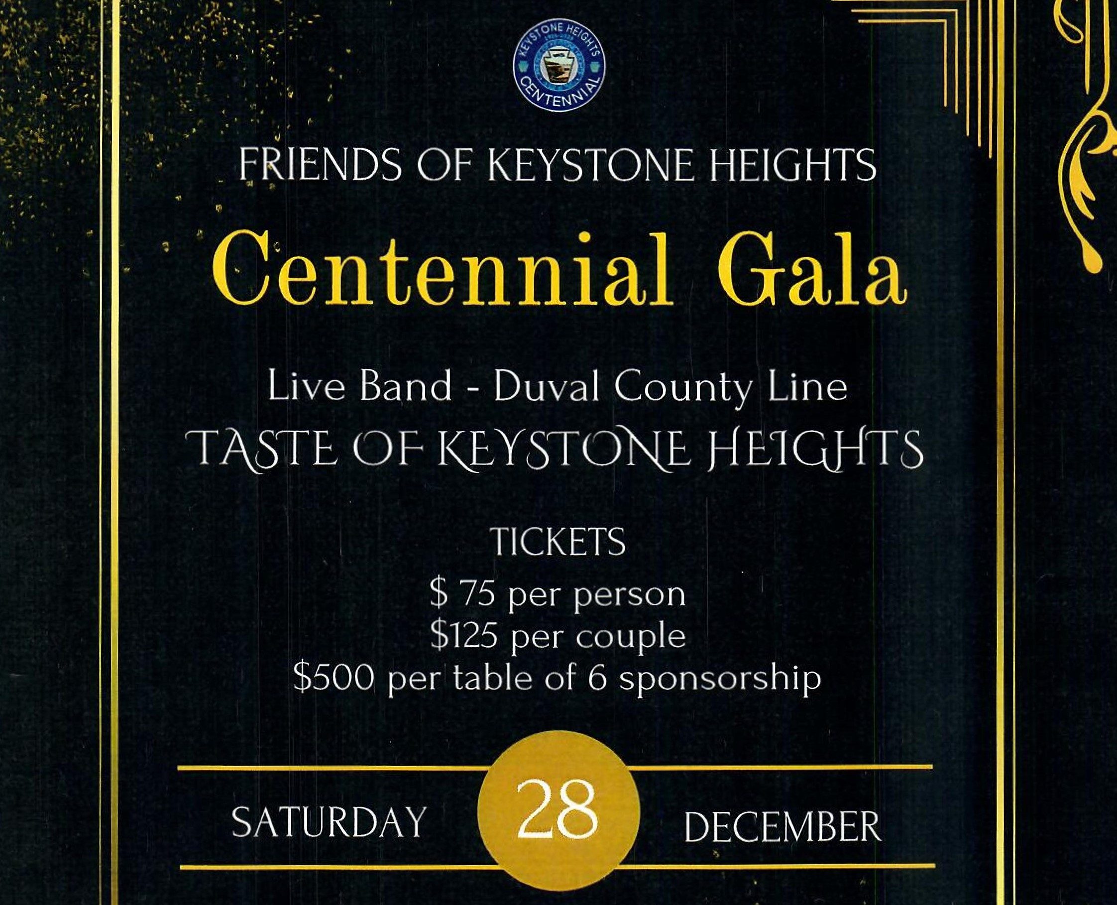 black and gold flier with event information