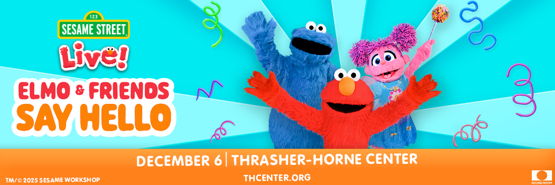 Sesame Street Feature Photo Event banner with Sesame Street character and event information.