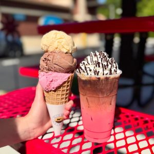 Ice cream and frozen shake at Royal Moose Coffee Company