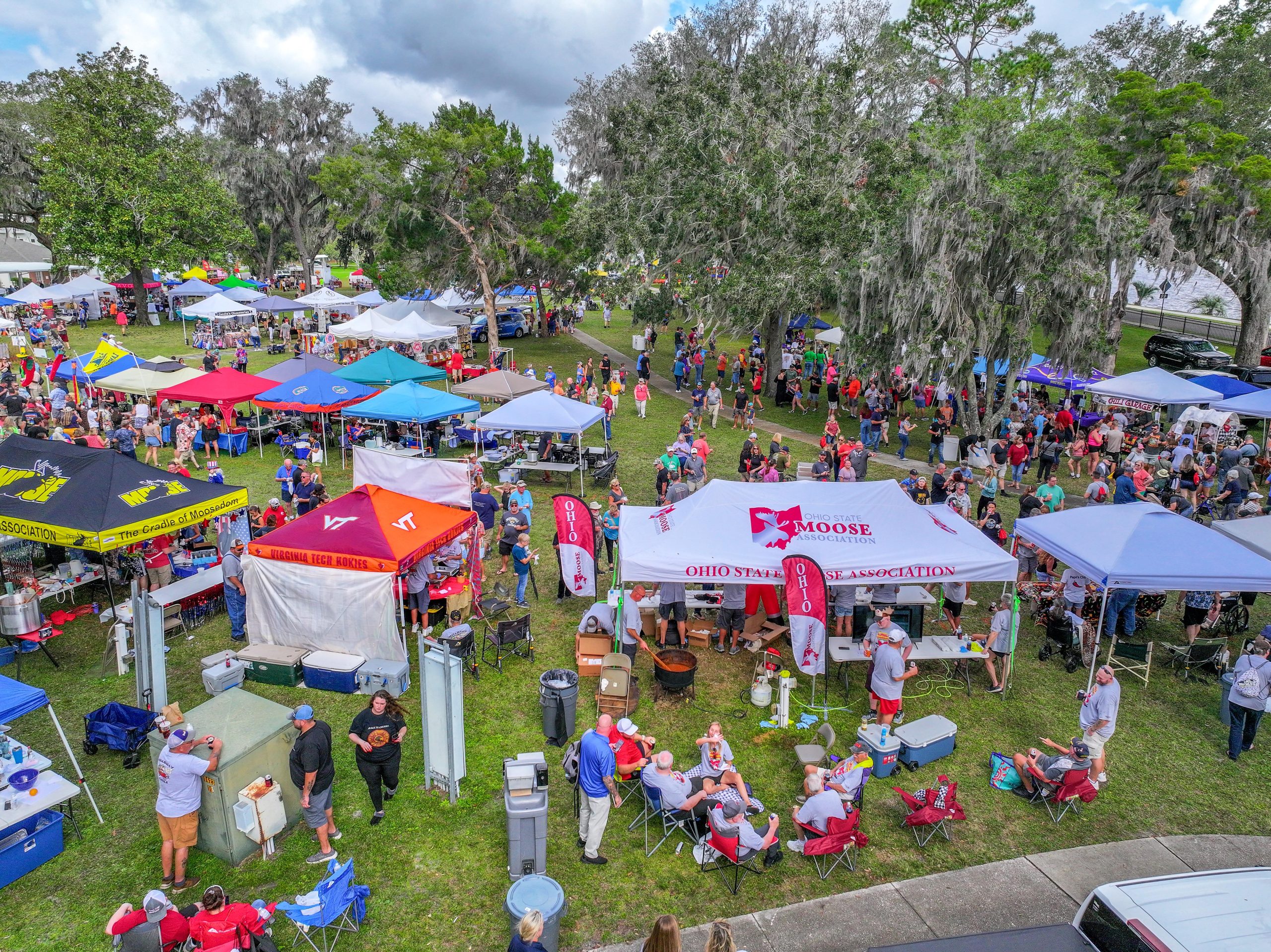 Chili Cookoff Feature Photo Arial photo showing large group of people and event tents.
