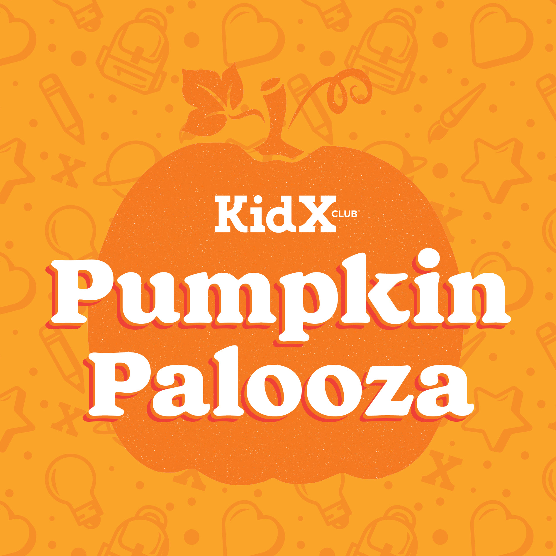 Pumpkin Palooza Feature Photo Orange pumpkin with the event name.