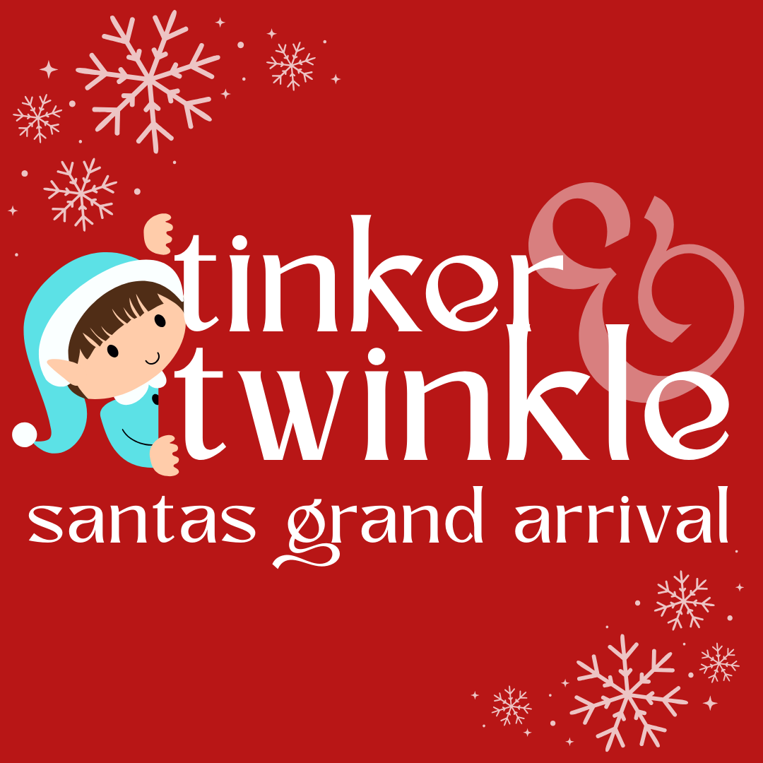 Tinker Twinkle Feature Photo Event name on a red background.