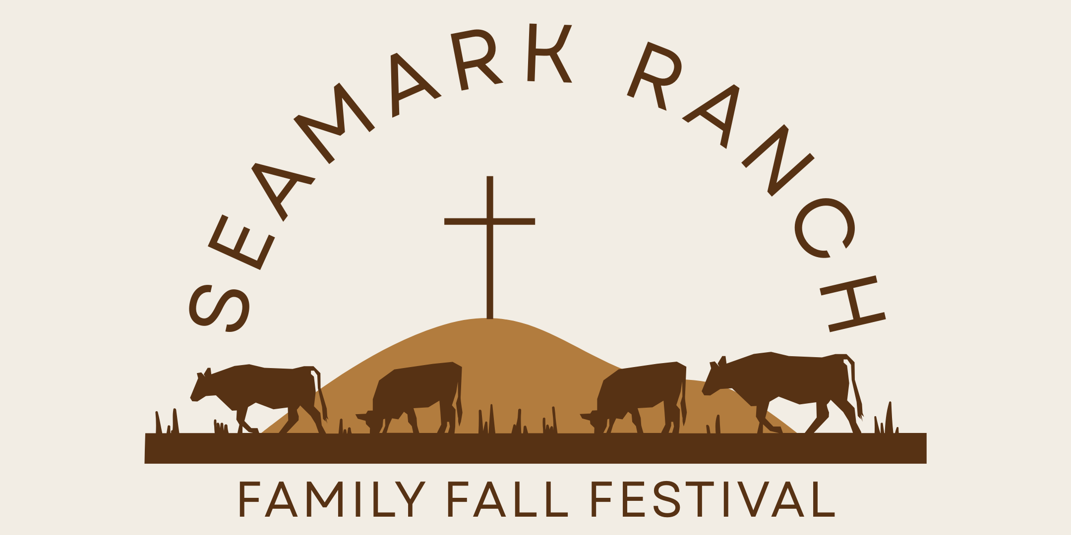 Seamark fall-festival Feature Photo Venue name and event written on a beige background with livestock silhouettes.